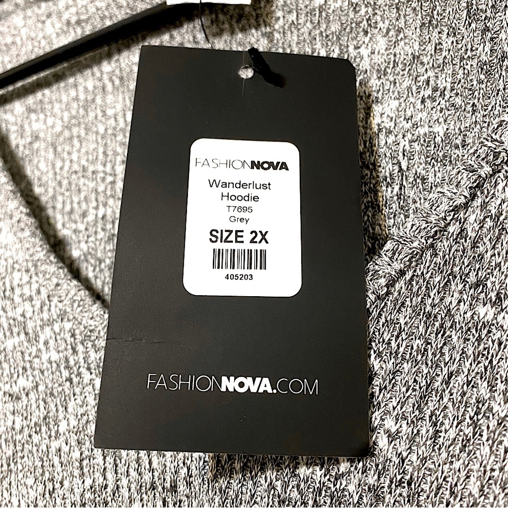 SOLD :: Fashion Nova Cropped Heather Gray Hoodie - Picture 7 of 7